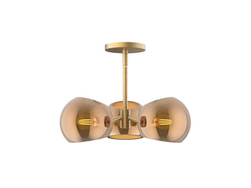 Willow Pendant – Brushed Gold/Copper Glass