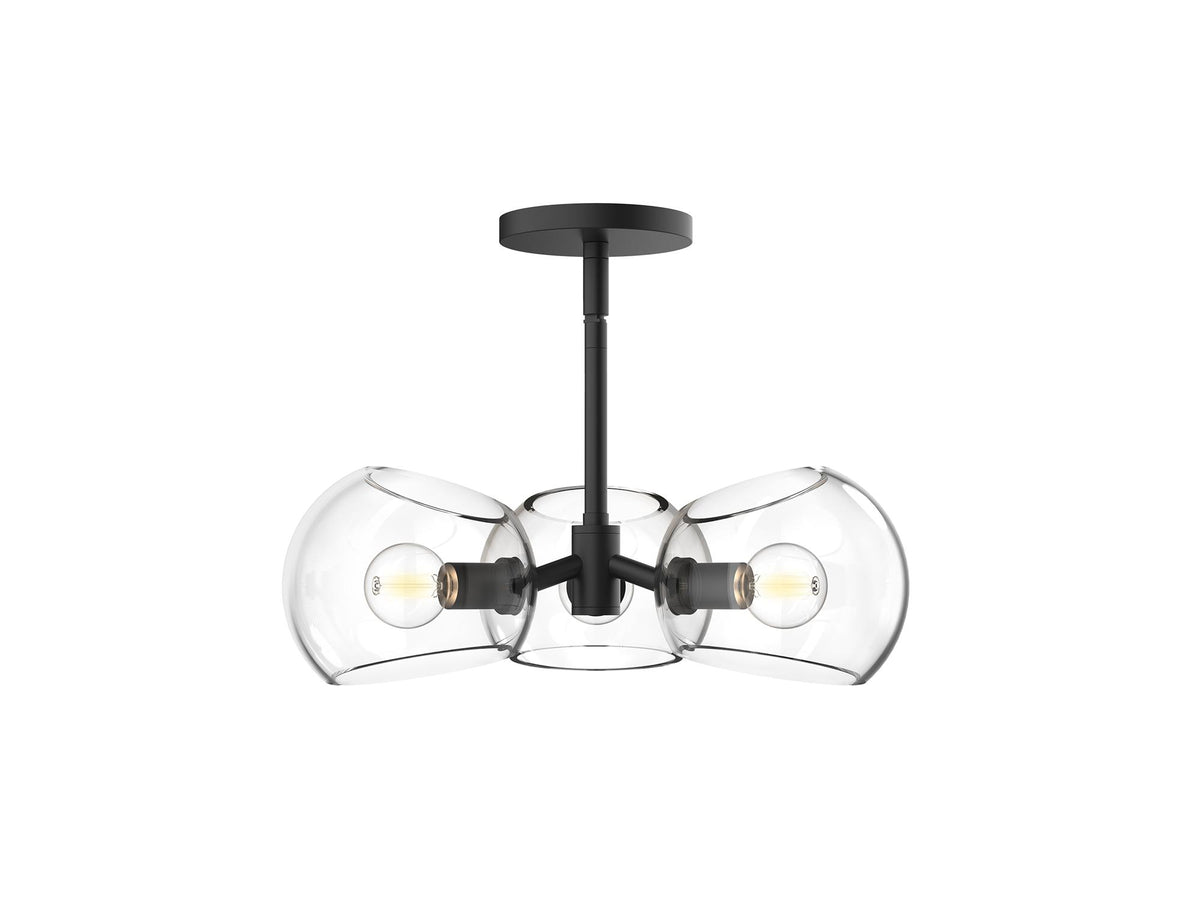 Willow Pendant – Matte Black/Clear Glass