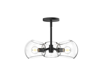 Willow Pendant – Matte Black/Clear Glass