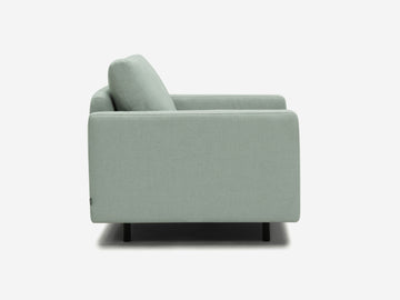 Aspen Mist Fabric - Shallow (35") - 32.5" Seat Width - Narrow Arms - Metal Tubular Legs