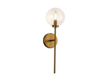 Cassia Wall Light – 1 Light / Aged Gold/Clear Glass – view 3