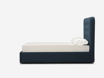 Dark Turquoise - Queen - High - Button Tufted - Round Headboard