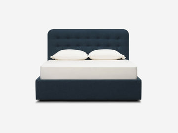 Dark Turquoise - Queen - Low - Button Tufted - Round Headboard