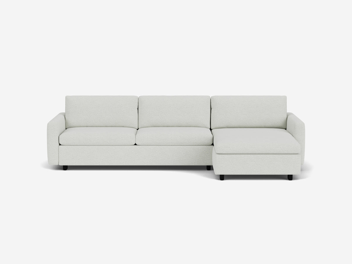 Arctic Wolf with Black Ash Legs - Narrow Arms - Queen - Right Hand Facing Storage Chaise
