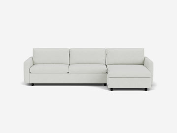 Arctic Wolf with Black Ash Legs - Narrow Arms - Queen - Right Hand Facing Storage Chaise