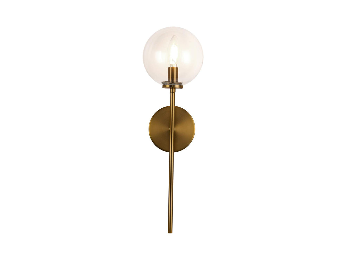 Cassia Wall Light – 1 Light / Aged Gold/Clear Glass