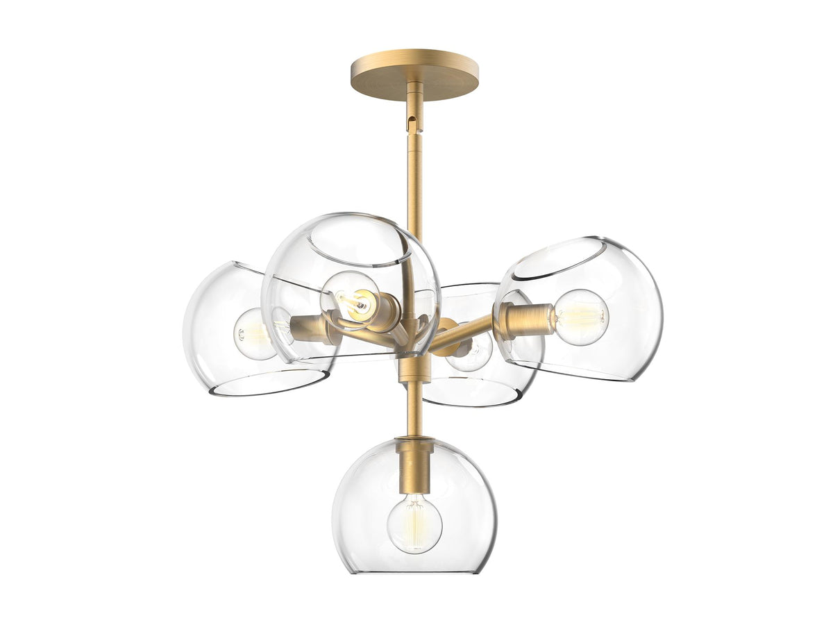 Willow Chandelier – 18" / Brushed Gold/Clear Glass