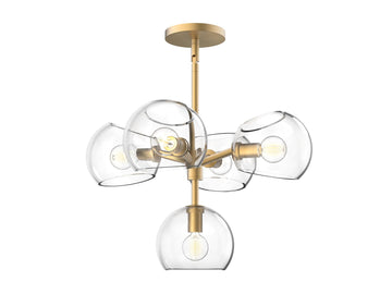 Willow Chandelier – 18" / Brushed Gold/Clear Glass