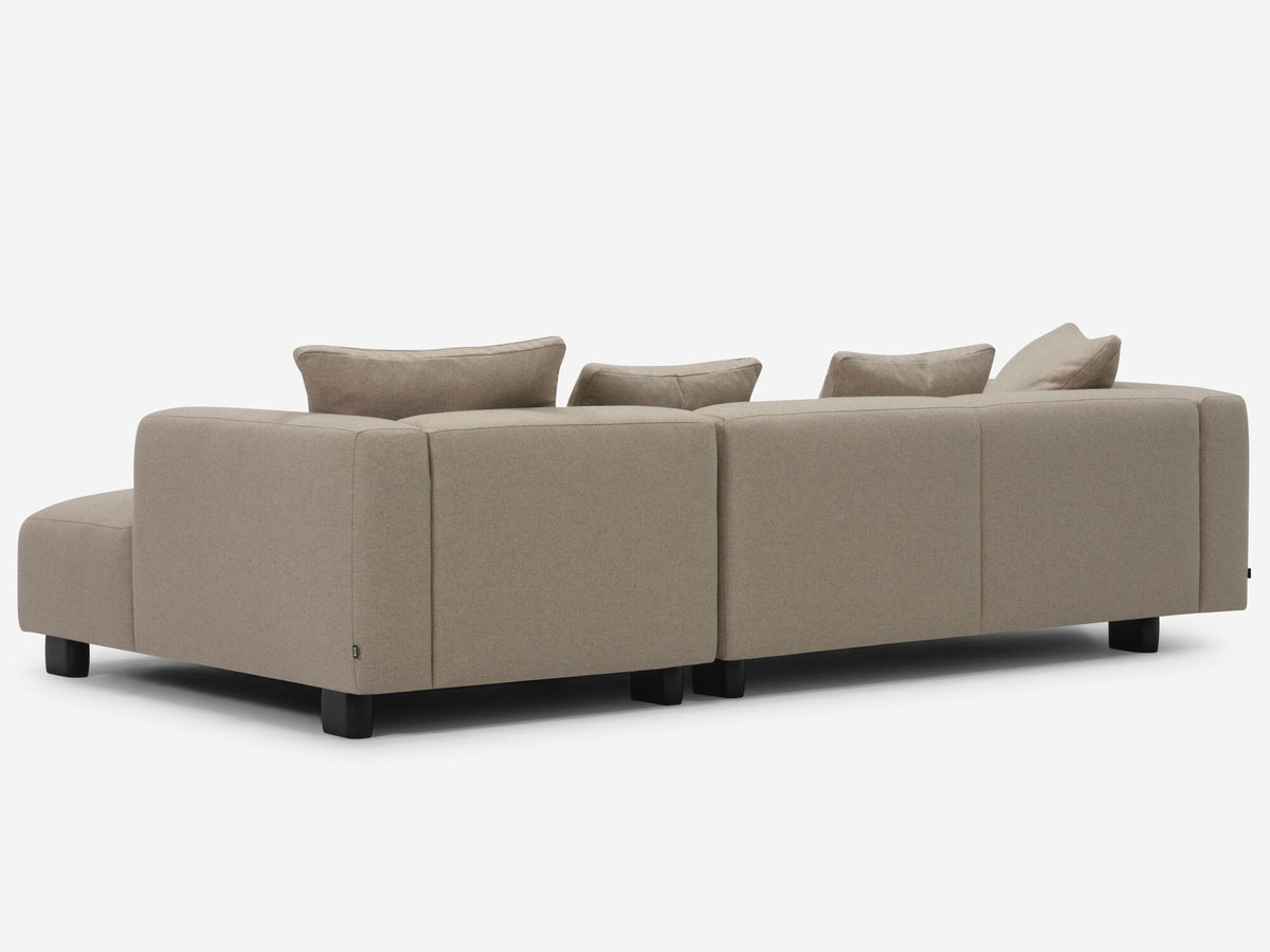 Lana Taupe with Black Stadium Legs - Right Hand Facing Chaise