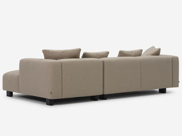 Lana Taupe with Black Stadium Legs - Right Hand Facing Chaise
