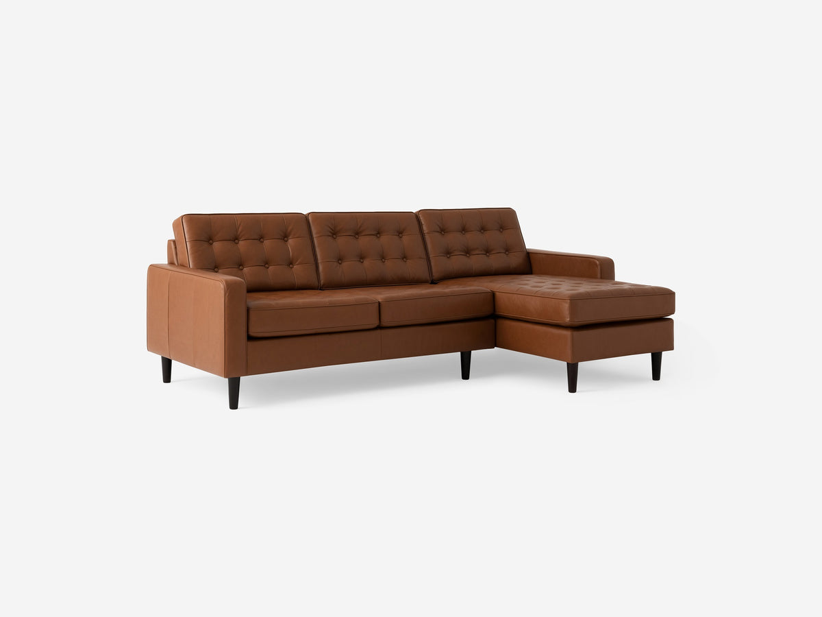 Classic Sahara with Black Ash Legs - Right Hand Facing Chaise - Low Arm Height