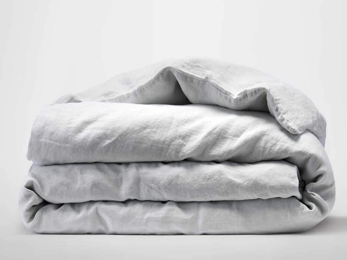 Silk & Snow Flax Duvet Cover – Full/Queen / Nimbus Grey