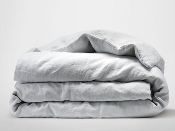 Silk & Snow Flax Duvet Cover – Full/Queen / Nimbus Grey