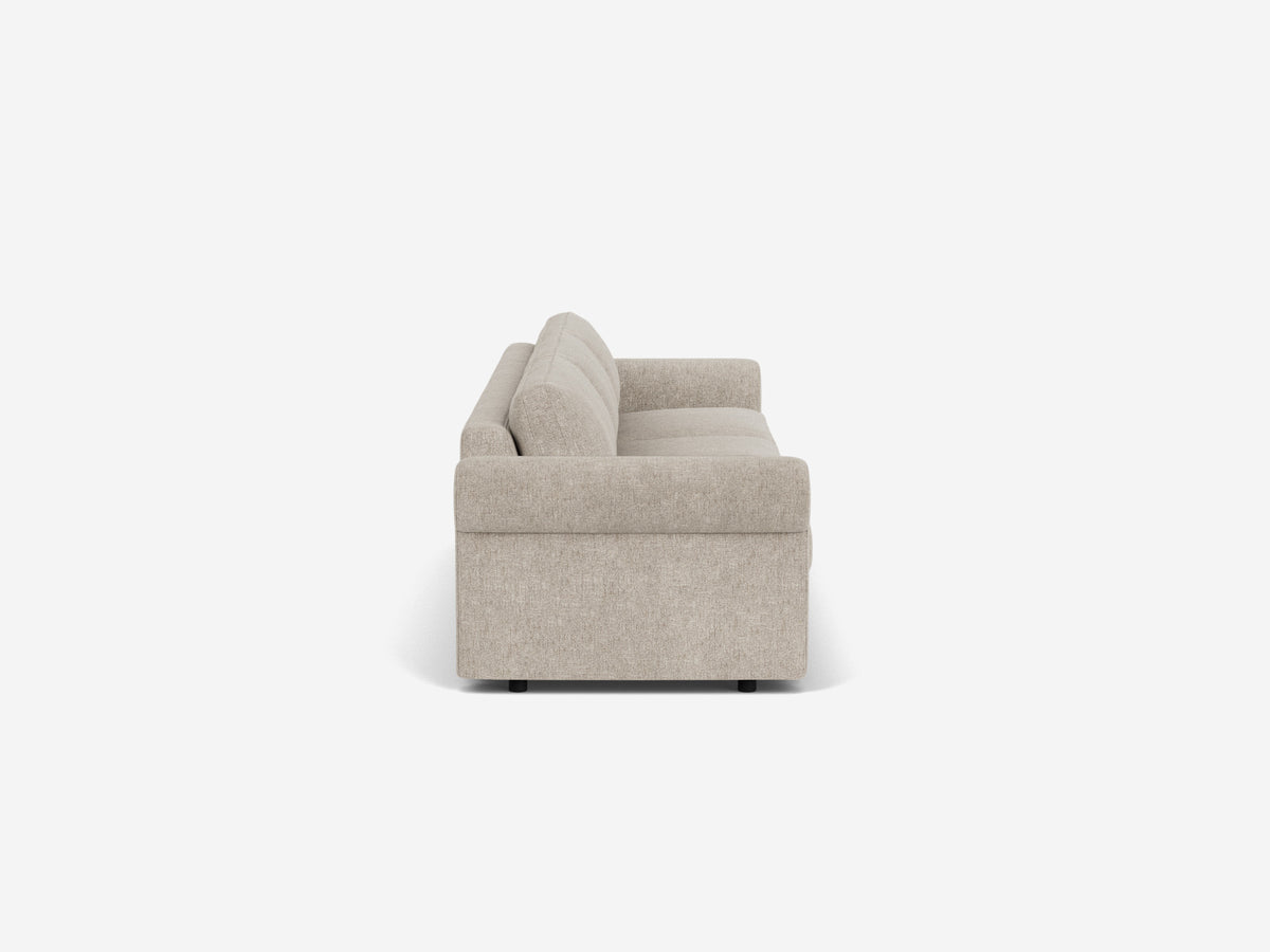 Polo Grey Fabric - 3 Seat - Shallow - Roll Arms