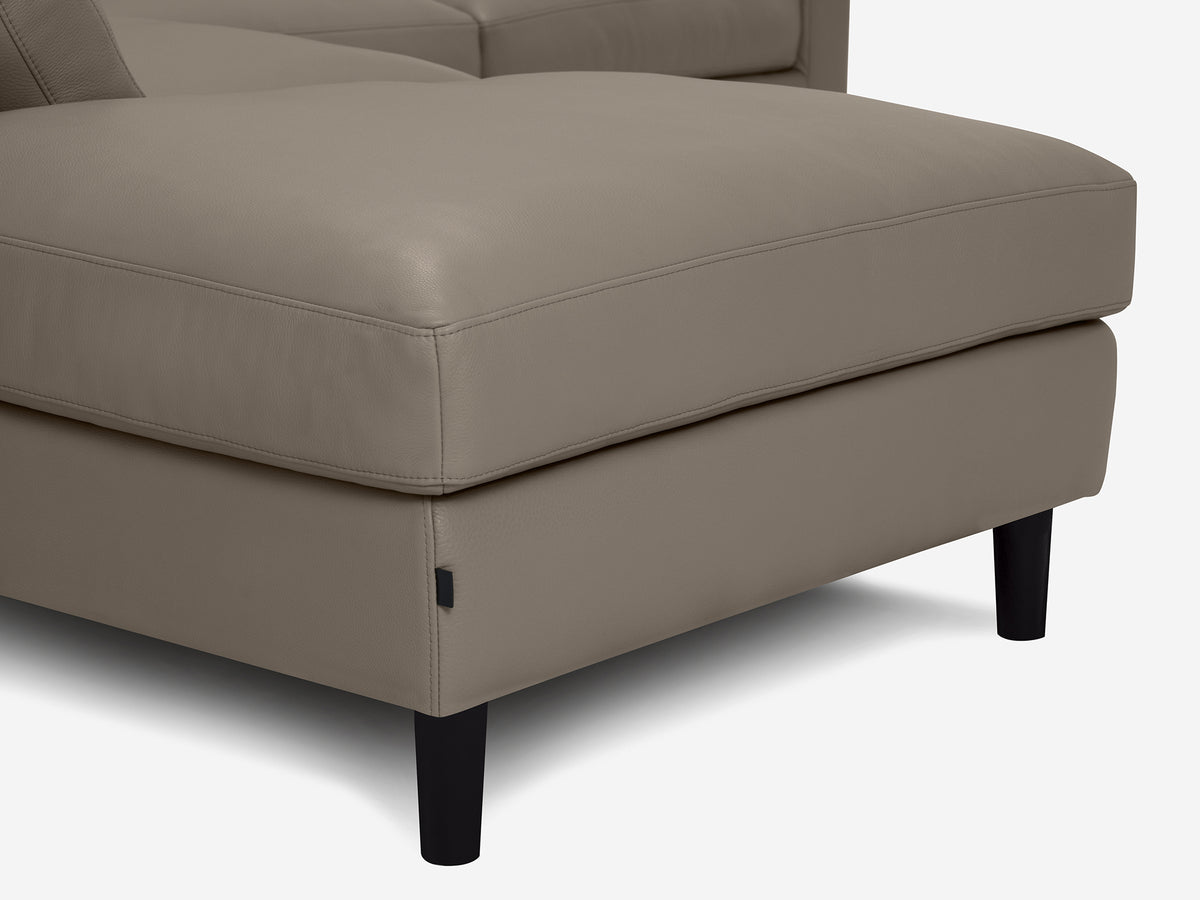 Donna Grey with Black Ash Legs - Left Hand Facing Backless Chaise