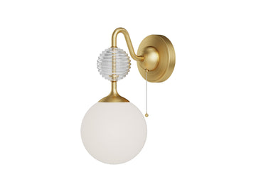 Celia Wall Sconce – 6" / Brushed Gold/Opal Glass