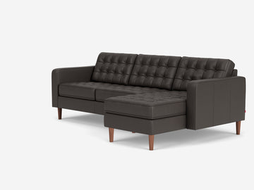 Evoque Ardesia with walnut Legs - Right Hand Facing Chaise - Regular Arm Height