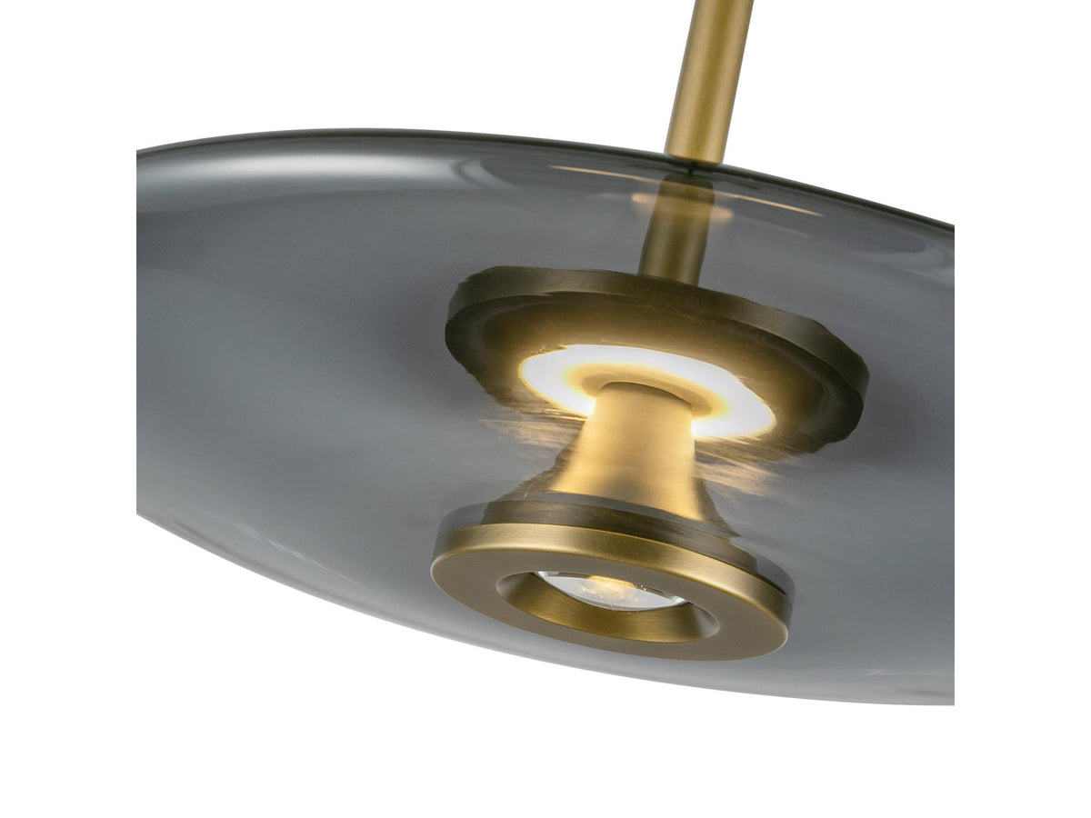 Kyoto Pendant – Vintage Brass/Smoked Glass – view 3