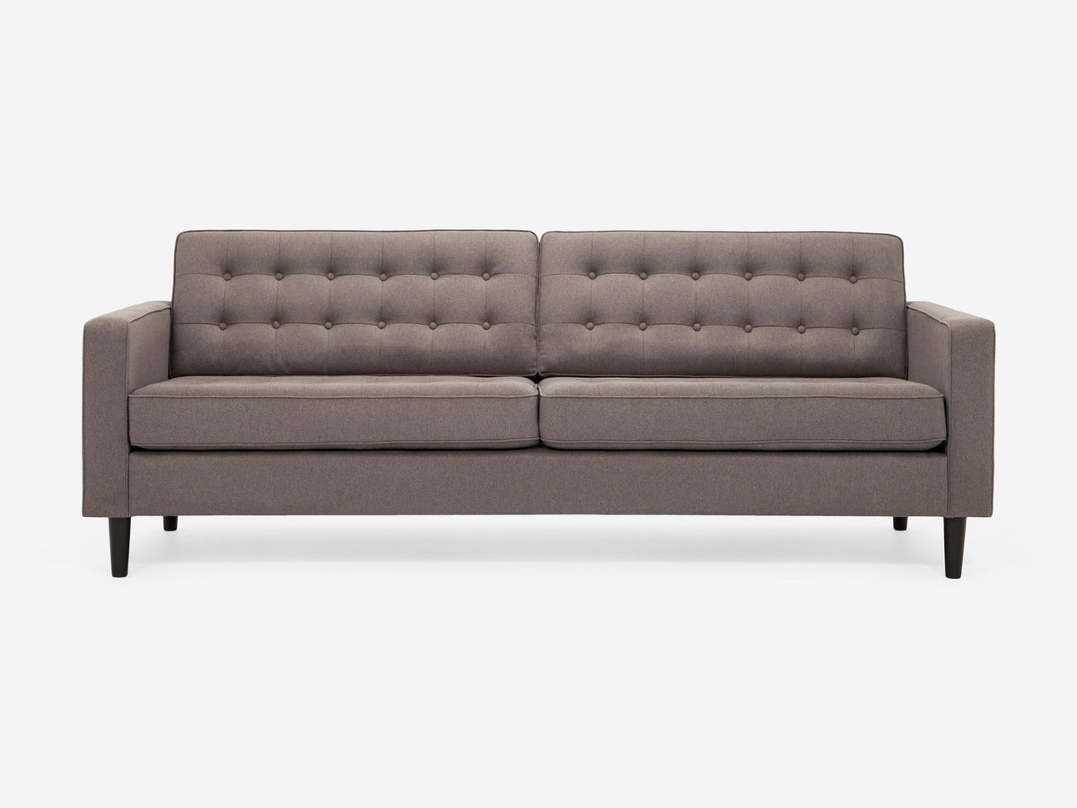 86" - Discontinued Fabric with Black Ash Legs and Regular Arm Height