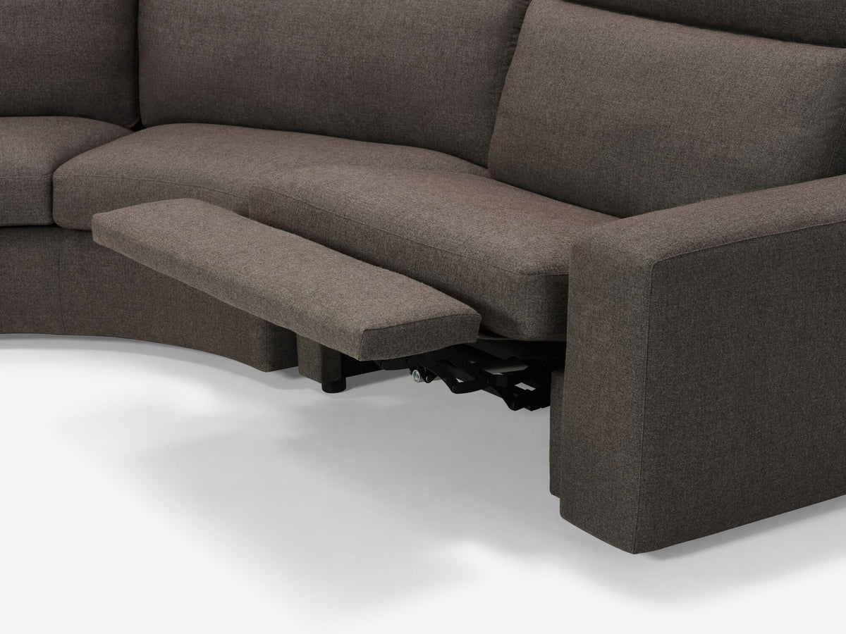 Onno Charcoal Warm Grey with Additional Headrest - Wide Seat - Left Hand Facing Backless Chaise - Wide Track Arm