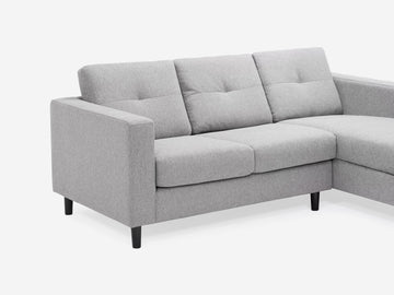 Mila Grey with Onyx Legs - Right Hand Facing Chaise