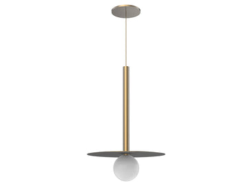 Elixir Pendant – 18" with Disc / Brushed Gold
