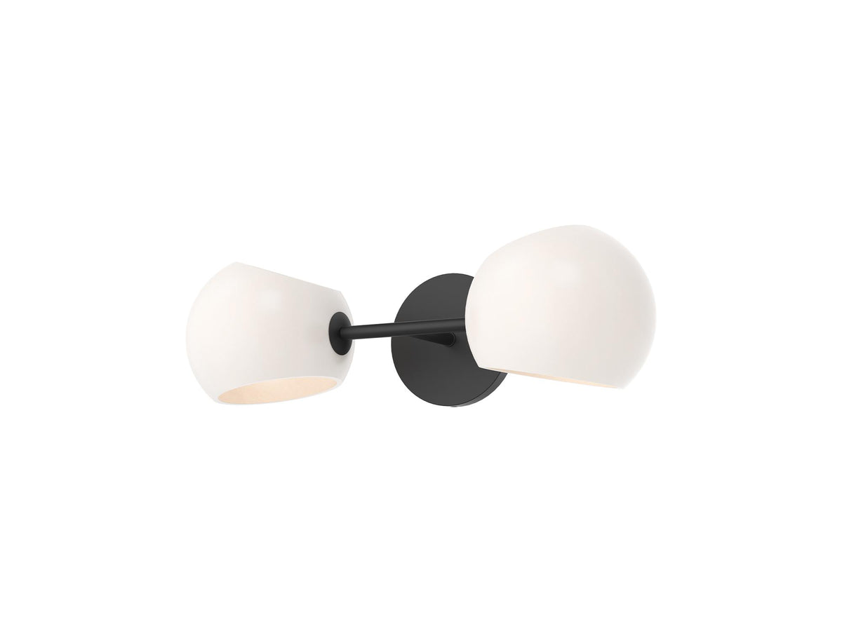 Willow Wall Light – 17" / Matte Black/Opal Matte Glass