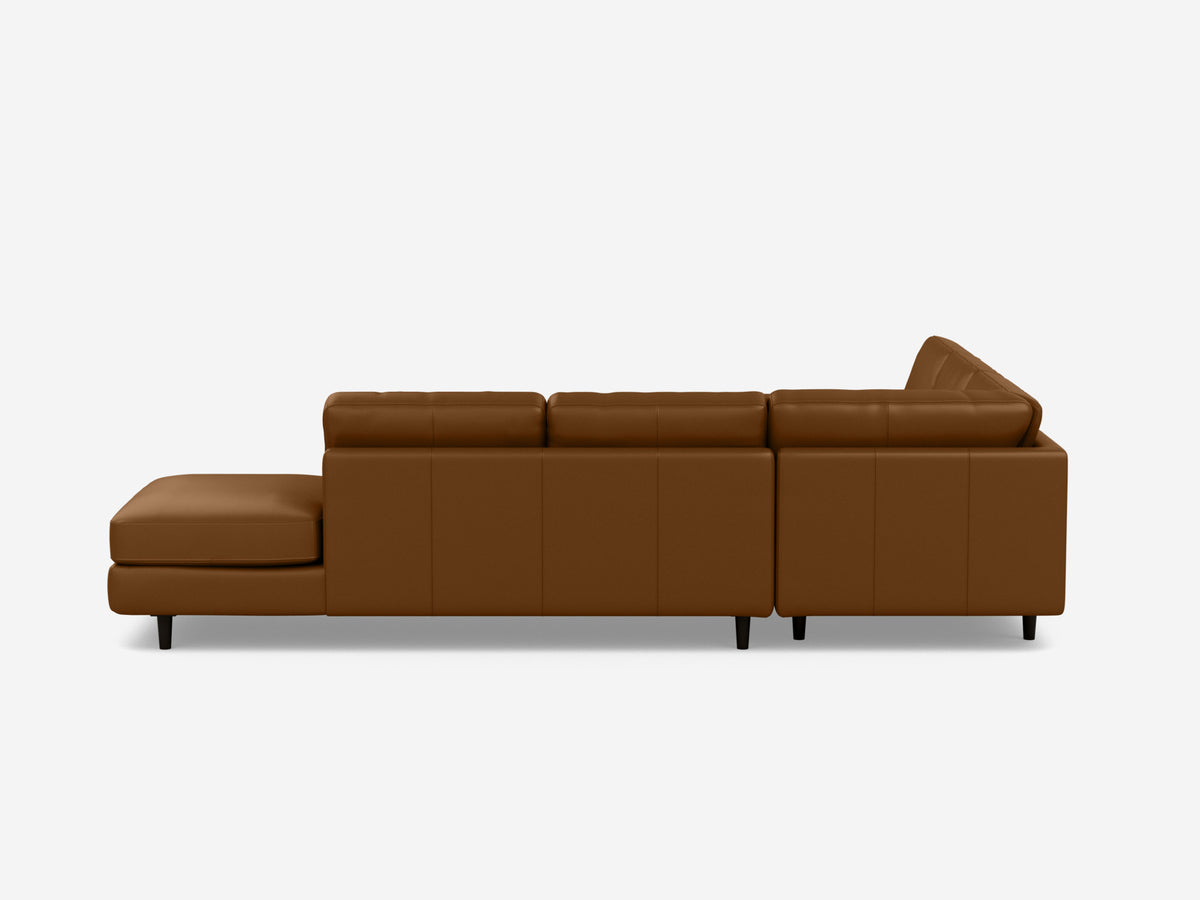 Grade 400 Durango Rio with Black Ash Legs - No headrests - Right Hand Facing Extended Backless Chaise