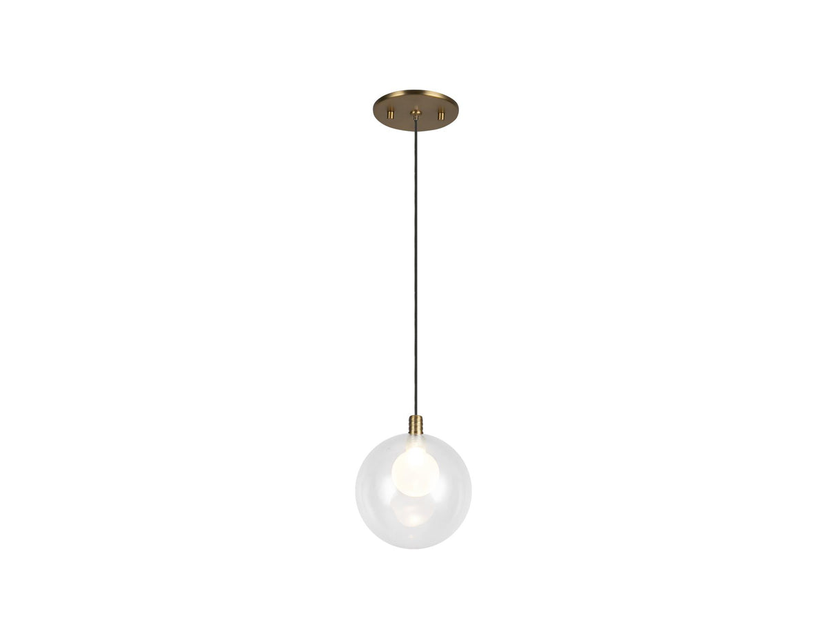 Bolla Pendant – Brushed Gold/Clear Glass – view 2