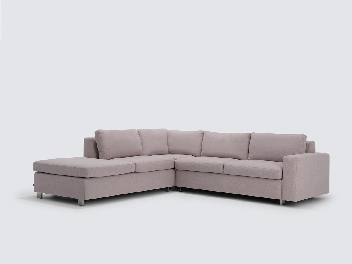 Ava Cloud with Stainless Steel Legs - Left Hand Facing Backless Chaise - Standard Arms