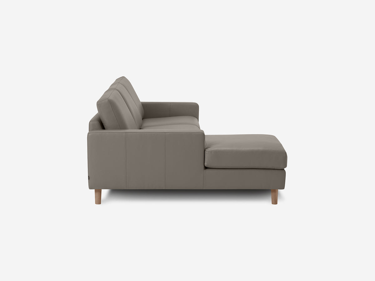 Grade 100 Rein Grey with Oak Legs - Left Hand Facing Chaise