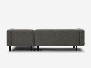 Catrin Peppercorn Fabric - Right Hand Facing Chaise - Black Peg Legs