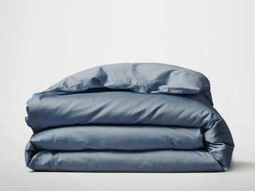 SIlk & Snow Egyptian Cotton Duvet Cover – Full/Queen / Tempest Blue