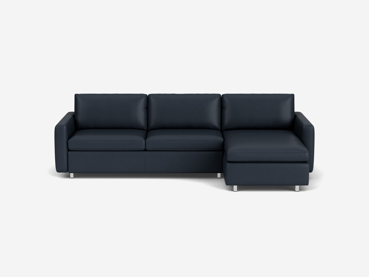 Evoque Atlantic with Stainless Steel Legs - Narrow Arms - Double - Right Hand Facing Storage Chaise