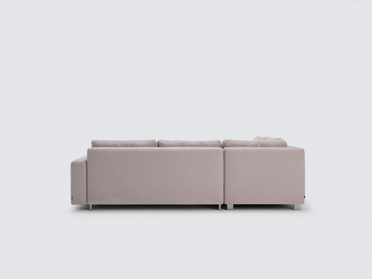 Ava Cloud with Stainless Steel Legs - Left Hand Facing Backless Chaise - Standard Arms
