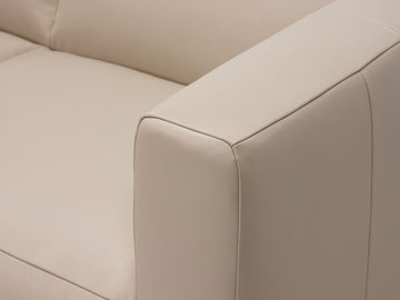 Paloma Hemp Leather - Left Hand Facing Chaise - Black Peg Legs