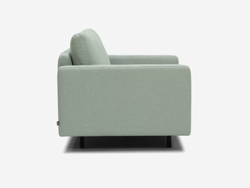 Aspen Mist Fabric - Shallow (35") - 35.8" Seat Width - Narrow Arms - Metal Tubular Legs