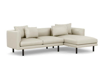 Venice Steel with Black Ash Legs - Right Hand Facing Chaise