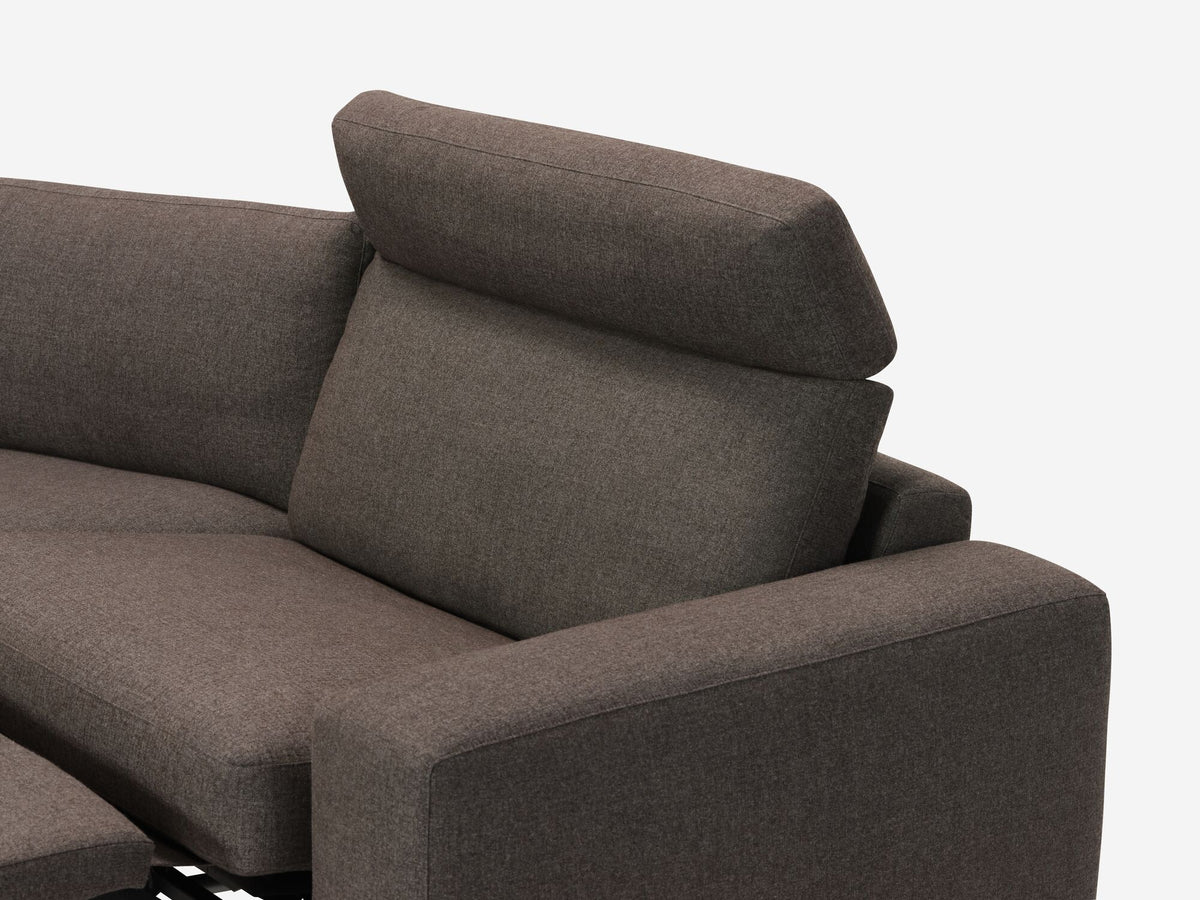 Onno Charcoal Warm Grey with Additional Headrest - Wide Seat - Left Hand Facing Backless Chaise - Wide Track Arm