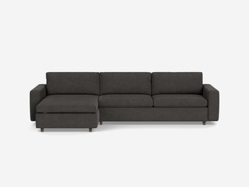 Coda Ash with Walnut Legs - Standard Arms - Queen - Left Hand Facing Storage Chaise