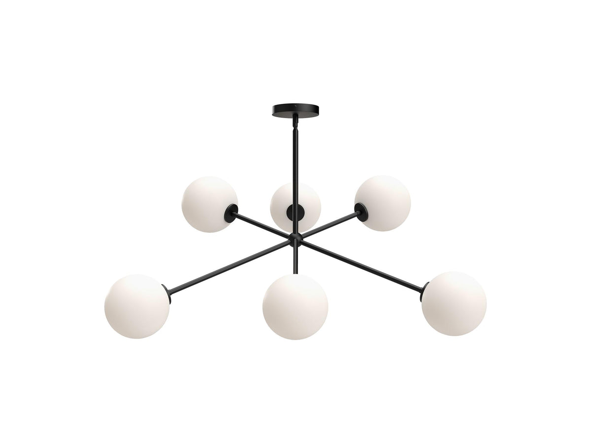 Cassia Chandelier – Matte Black/Opal Matte Glass