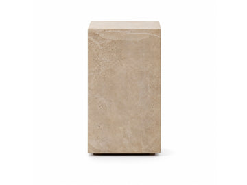 Plinth Side Table – Faux Travertine