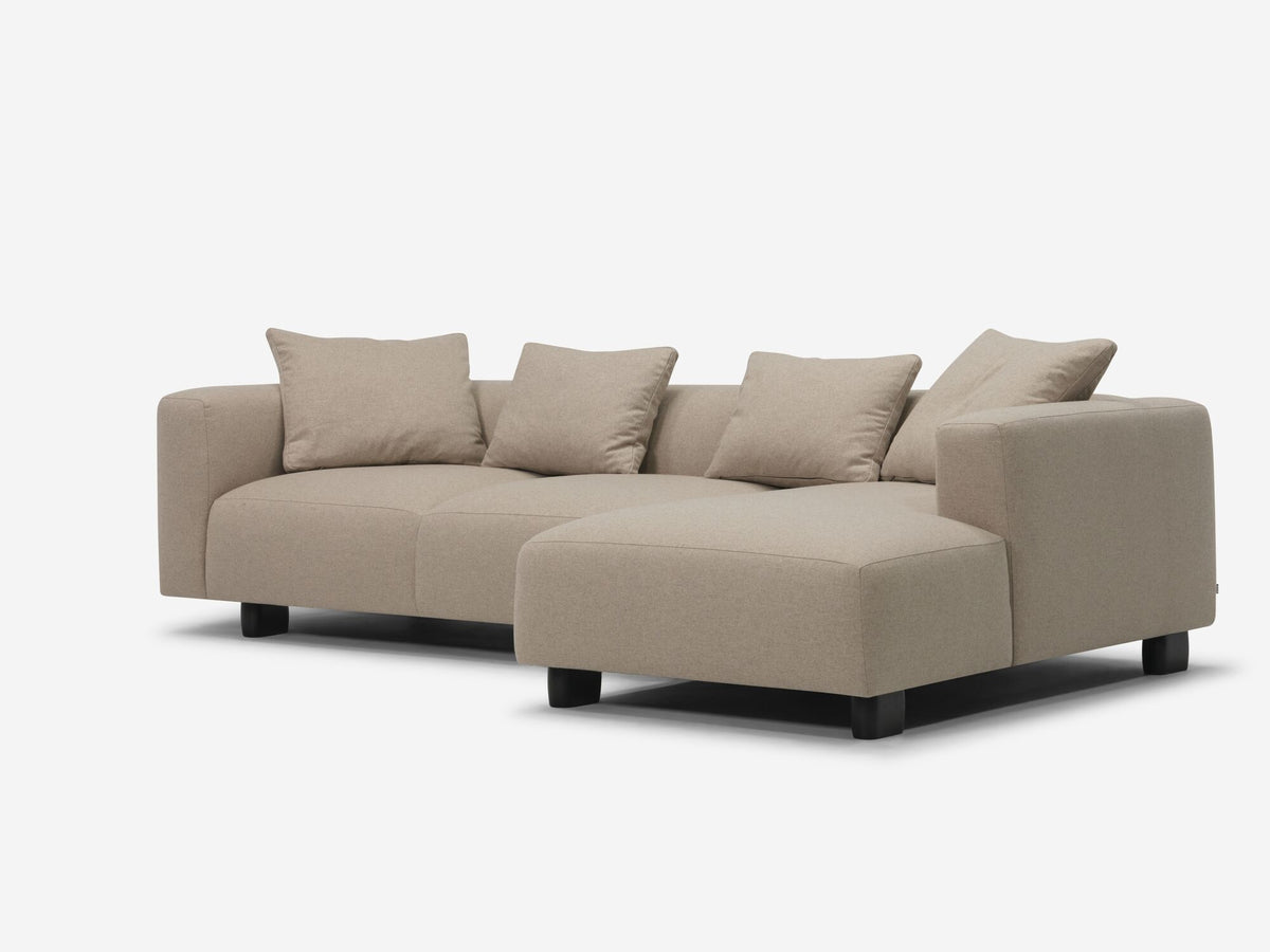 Lana Taupe with Black Stadium Legs - Right Hand Facing Chaise
