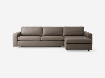 Suave Chrome with Stainless Steel Legs - Standard Arms - Queen - Right Hand Facing Storage Chaise