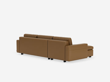 Rein Toast with Black Ash Legs - Standard Arms - Double - Left Hand Facing Storage Chaise