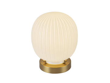 Cherise Table Lamp – Brushed Gold/Glossy Ribbed Opal Glass – view 2