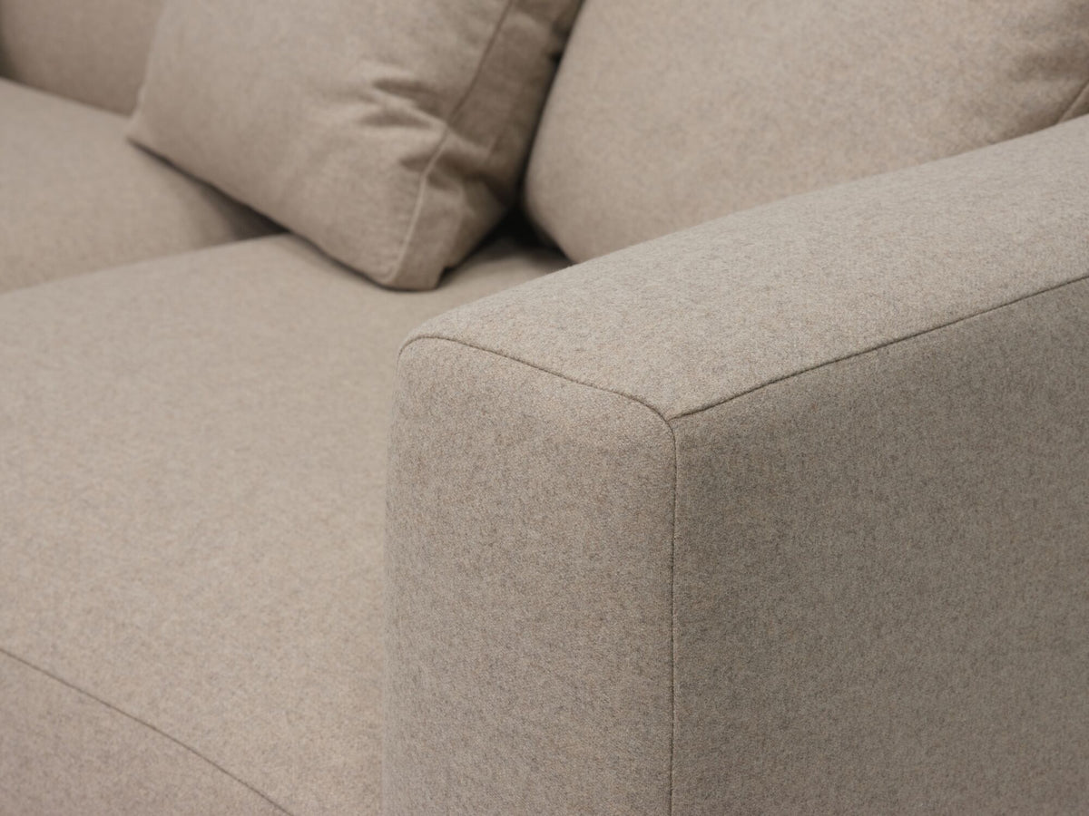 Lana Taupe with Black Stadium Legs - Left Hand Facing Backless Chaise