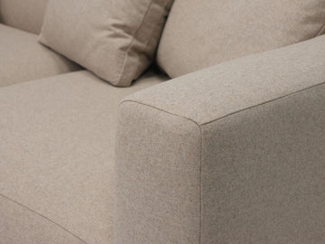 Lana Taupe with Black Stadium Legs - Left Hand Facing Backless Chaise