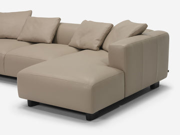 Donna Grey with Black Stadium Legs - Right Hand Facing Chaise