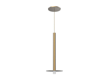 Elixir Pendant – 15" with Disc / Brushed Gold